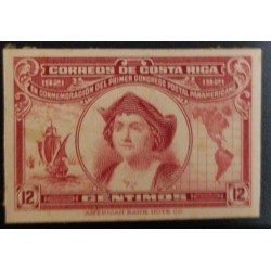 J) 1921 COSTA RICA, COLON, IN COMMEMORATION OF THE FIRST PAN AMERICAN POSTAL CONGRESS, AMERICAN