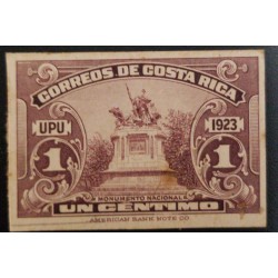 J) 1923 COSTA RICA, NATIONAL MONUMENT, AMERICAN BANK NOTE, DIE PROOF, IMPERFORATED
