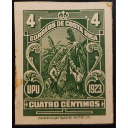 J) 1923 COSTA RICA, BANANA GROWING, AMERICAN BANK NOTE, DIE PROOF, IMPERFORATED