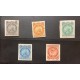 J) 1869 BOLIVIA, COAT OF ARMS, AMERICAN BANK NOTE, DIE PROOF, SET OF 5 IMPERFORATED