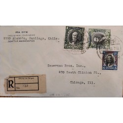 J) 1930 CHILE, ANIBAL PINTO, JOSE DE BALMACEDA, REGISTERED, MULTIPLE STAMPS, AIRMAIL, CIRCULATED COVER