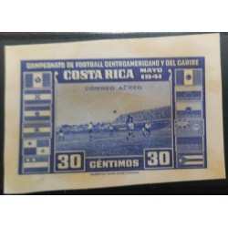 J) 1941 COSTA RICA, 30 CENTIMOS BLUE, CENTRAL AMERICAN AND CARIBBEAN FOOTBALL WORLD CHAMPIONSHIP