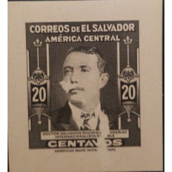 J) 1948 EL SALVADOR, AMERICAN BANK NOTE, DIE PROOF, IMPERFORATED, DOCTOR SALVADOR RODRIGUEZ GONZALEZ