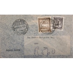 J) 1946 CHILE, AIRPLANE, EAGLE, MULTIPLE STAMPS, AIRMAIL, CIRCULATED COVER, FROM VALPARAISO TO OHIO