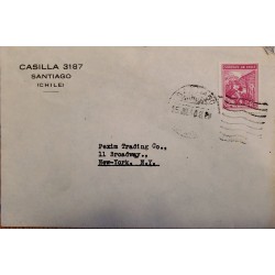 J) 1930 CHILE, THERMAS, AIRMAIL, CIRCULATED COVER, FROM SANTIAGO TO NEW YORK