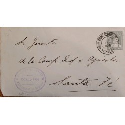J) 1906 CHILE, POSTAL STATIONARY, 5 CENTS GRAY, FROM AMBULANCIA TO SANTA FE