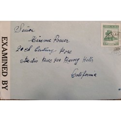 J) 1945 CHILE, 40 CENTS GREEN, COBRE, OPEN BY EXAMINER, AIRMAIL, CIRCULATED COVER, FROM SANTIAGO TO CALIFORNIA