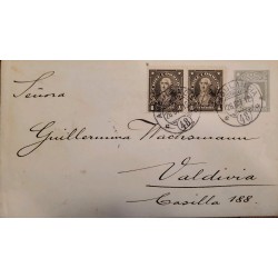 J) 1948 CHILE, POSTAL STATIONARY, MATEO DE TORO ZAMBRANO, PAIR, MULTIPLE STAMPS, AIRMAIL, CIRCULATED COVER