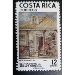 A) 1983, COSTA RICA, CENTENARY OF THE FRENCH ALLIANCE, SAN JOSE HEADQUARTERS, 12 ₡, MNH
