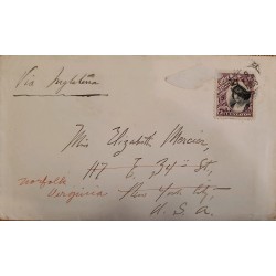 J) 1909 CHILE, COLUMBUS, AIRMAIL, CIRCULATED COVER, FROM CHILE TO NEW YORK, VIA ENGLAND