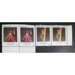 A) 1993, COSTA RICA, PROTECTION TO THE HUMID TROPICAL FOREST, MNH, 2 VALUES, 2 STRIPS OF 2