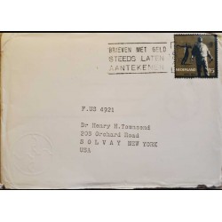 I) 1965 NEDERLAND, “KILLED IN ACTION” AND “DESTROYED TOWN”, COVER FROM NEDERLAND TO SOLVAY NEW YORK, USA, BLACK CANCELLATION