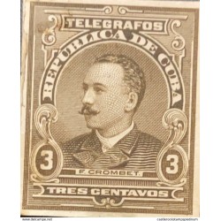 L) 1910 CARIBE, TELEGRAPH, F. CROMBET, 3C, BROWN, DIE PROOFS AMERICAN BANK NOTE