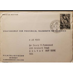 ​I) 1962 NEDERLAND, FOSSIEL AMMONIET, CIRCULATED COVER FROM NEDERLANDS TO SOLVAY NEW