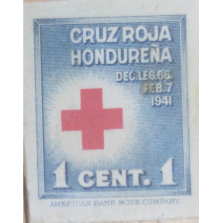 A) 1941, HONDURAS, HONDURAN RED CROSS, DIE PROOF, AMERICAN BANK NOTE, 1c