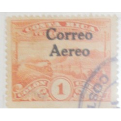 A) 1945, COSTA RICA, TRAIN RAILROAD, FAKE OVERPRINT, NICE REFERENCE