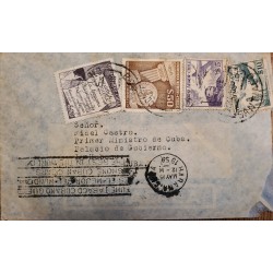 J) 1959 CHILE, CENTENARY SAVINGS BOX, CHILE COIN HOUSE, WITH SLOGAN CANCELLATION, AIRMAIL