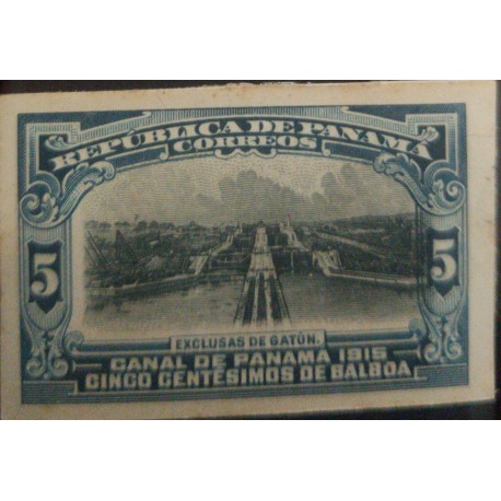 A) 1915, PANAMA, CANAL DE PANAMA, EXCLUSIVE FROM GATUN, 5B/