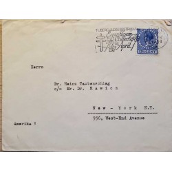I) 1959 NEDERLAND, QUEEN WILHELMINA, DEEP ROSE, CIRCULATED COVER FROM NEDERLANDS TO NEW YORK, BLACK CANCELLATION