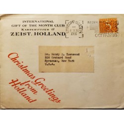 I) 1955 NEDERLAND, ORANGE STAMP, CIRCULATED COVER FROM HOLLAND TO SYRACUSE, NEW YORK