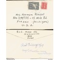 I) 1953 NEDERLAND, QUEEN JULIANA, ORANGE BROWN, CIRCULATED COVER FROM NEDERLANDS TO SOLVAY NEW YORK