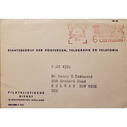 I) 1962 NEDERLAND, SLOGAN CANCELLATION IN RED 6C, CIRCULATED COVER FROM NEDERLAND TO SOLVAY, NEW YORK, BLACK CANCELLATION