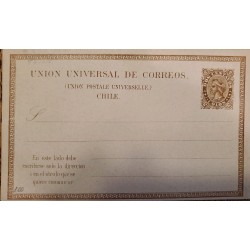 J) 1899 CHILE, UNIVERSAL POSTAL UNION, COLON, POSTCARD, POSTAL STATIONARY, XF