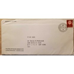 I) 1962 NEDERLAND, QUEEN JULIANA, CARMINE STAMP, CIRCULATED COVER FROM NEDERLAND TO SOLVAY, NEW YORK, BLACK CANCELLATION