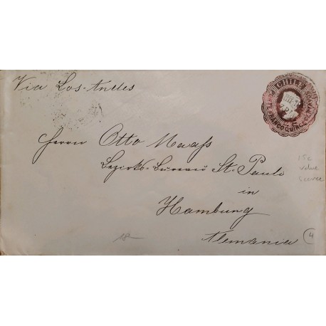J) 1897 CHILE, POSTCARD, CIRCULATED COVER, FROM CHILE TO HAMBOURG, VIA LOS ANDES
