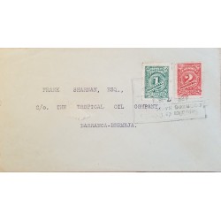L) 1923 COLOMBIA, NUMERAL, NUMBER 1,PROVISIONAL, GREEN, 1C, RED, 2C, XF