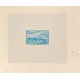 J) 1944 LIBERIA, DIE SUNKEN CARDBOARD, AMERICAN BANK NOTE, IMPERFORATED, PLANE OVER HOUSE, 24 CENTS BLUE
