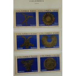 A) 2002, COLOMBIA, PRE-COLUMBIAN ART, ROTATING DISC, PECTORAL – NARIÑO, DIADEMA, PECTORAL – CALIMA, PECTORAL - TAIRONA