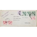 J) 1957 CHILE, AIRPLANE, CERTIFICATED, AIRMAIL, MULTIPLE STAMPS, AIRMAIL, CIRCULATED COVER, FROM CHILE TO USA