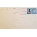 L) 1932 COLOMBIA, SANTANDER, BLUE, 4CTS, OVERPRINT 1 CENTAVO RED, CIRCULATED COVER FROM COLOMBIA TO NEW YORK