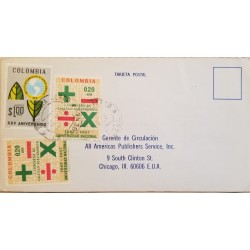 L) 1967 COLOMBIA, FIRST CONGRESS OF ELECTRONIC CALCULATION, NATIONAL UNIVERSITY, MATHEMATICS, SCIENCES POST CARD