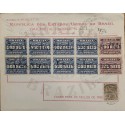 A) 1925, BRAZIL, NATIONAL POSTCARD, REVENUE STAMPS, WITH STAMPS AMERICAN BANK NOTE