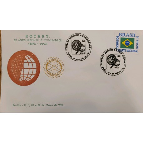 A) 1905, BRAZIL, ROTARY 90 YEARS SERVING THE COMMUNITY, ECT