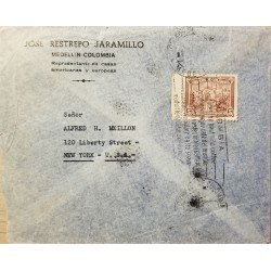 L) 1939 COLOMBIA, COFFEE, BROWN, 5C, WOMEN, SPECIAL CANCELATION THE BEST COFFEE IN THE WORLD, CIRCULATED COVER