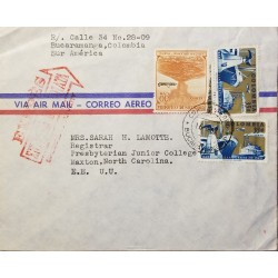 L) 1964 COLOMBIA, VOLCANO GALERA - PASTOS, ORANGE, 30CVS, GOLDEN DOOR BARRANQUILLA, BOAT, 35C, AIRPLANE, AIRMAIL