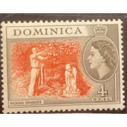 A) 1954, DOMINICA, ISSUES OF 1951 BUT WHIT PORTRAIT OF QUEEN ELIZABETH II, FARMING, MNH