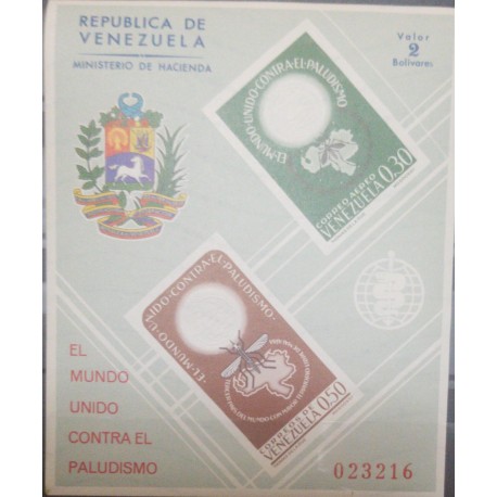 A) 1962, VENEZUELA, THE WORLD UNITED AGAINST MALARIA, MNH, SHEET