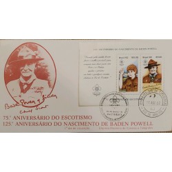 A) 1982, BRAZIL, BADEN POWELL 125 ANNIVERSARY OF HIS BIRTH, 75 ANNIVERSARY OF SCOTCHISM, FDC, RIO OF JANEIRO