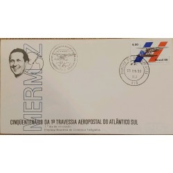 A) 1980, BRAZIL, FIFTY YEARS OF THE I AIRPORT CROSSING OF THE SOUTH ATLANTIC, FIRST DAY COVER, ECT