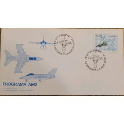 A) 1985, BRAZIL, PROGRAM FOR THE CONSTRUCTION OF THE AMX FIGHTER PLANE, FIRST DAY COVER, ECT