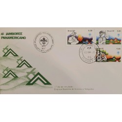 A) 1981, BRAZIL, 4 JAMBOREE PAN AMERICAN, PORTO ALEGRE, FDC, SCOUT CAMP