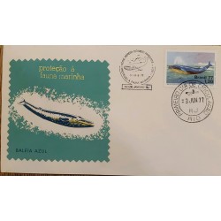 RA) 1977, BRAZIL, BLUE WHALE, MARINE FAUNA PROTECTION, FIRST DAY COVER, ECT
