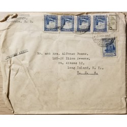L) 1948 COLOMBIA, NATIONAL ASTRONOMIC OBSERVATORY, BLUE, 5C, SPANISH FORTIFICATION, PALACE OF COMMUNICATIONS, 1C, AIRMAIL
