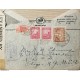 L) 1942 COLOMBIA, COMMUNICATIONS PALACE, RED, PLANTATION COFFEE, SPANISH FORTIFICATION, CIRCULATED COVER FROM COLOMBIA TO USA