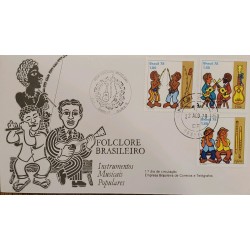 A) 1978, BRAZIL, POPULAR MUSICAL INSTRUMENTS, BRAZILIAN FOLKLOR SERIES, BIOLA, PIFAROS, FIRST DAY COVER
