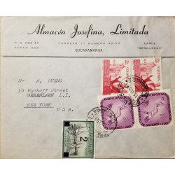 L) 1959 COLOMBIA, PORT OF CARTAGENA, FISHING INDUSTRY, BOAT, FENCING, SPORT, CARRASQUILLA, CHURCH, 25C, AIRMAIL